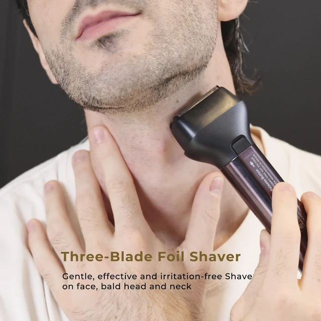 Alt view image 4 of 7 - Beard Trimmer for Men, 5 in 1 Mens Grooming Kit with USB-C Charging Dock | Electric Beard Trimmer Set with 5 Interchangeable Heads - Precision Adjustable 20 Length Settings - IPX7 Waterproof
