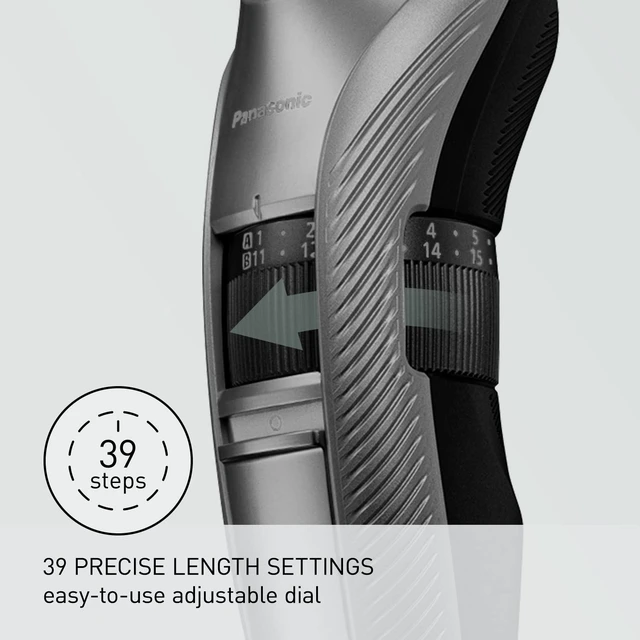 Alt view image 4 of 7 - Performance Hair Clippers with 2 Attachments and Adjustable Length Settings, Corded or Cordless Trimmer for Hair and Beard - ER-GC63-H (Silver)