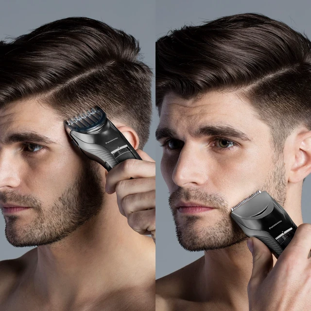 Alt view image 6 of 7 - Performance Hair Clippers with 2 Attachments and Adjustable Length Settings, Corded or Cordless Trimmer for Hair and Beard - ER-GC63-H (Silver)