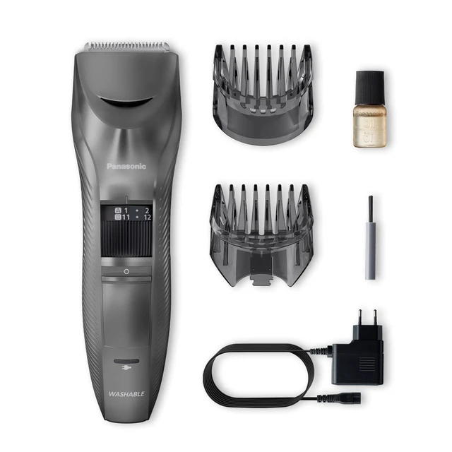 Alt view image 7 of 7 - Performance Hair Clippers with 2 Attachments and Adjustable Length Settings, Corded or Cordless Trimmer for Hair and Beard - ER-GC63-H (Silver)