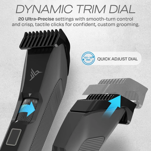 Alt view image 2 of 7 - MK14 BeardMaster Premium Beard Trimmer for Men, Precision Dial, Adjustable 20 Length Settings, Stainless Steel T-Blade, Cordless USB-C Rechargeable, Waterproof, LED Display, Travel Case