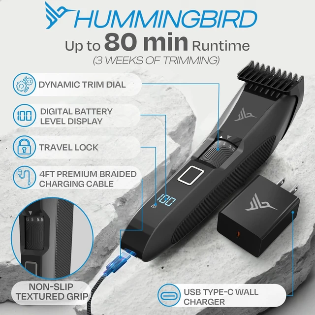 Alt view image 5 of 7 - MK14 BeardMaster Premium Beard Trimmer for Men, Precision Dial, Adjustable 20 Length Settings, Stainless Steel T-Blade, Cordless USB-C Rechargeable, Waterproof, LED Display, Travel Case