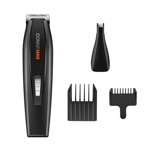 Alt view image 2 of 6 - All-in-One Beard Trimmer for Men, Includes Nose and Ear Hair Trimmer, with 5-Position Comb Attachment, 4 piece Men's Grooming Kit, Battery Operated