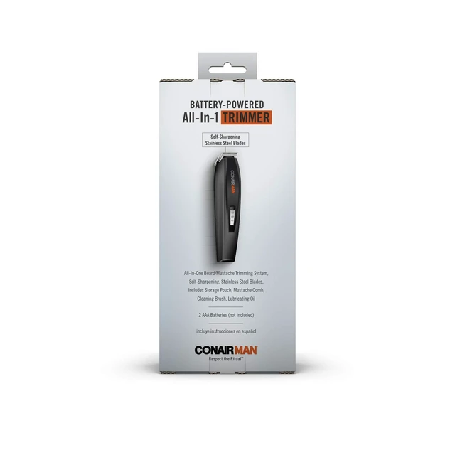 Alt view image 6 of 6 - All-in-One Beard Trimmer for Men, Includes Nose and Ear Hair Trimmer, with 5-Position Comb Attachment, 4 piece Men's Grooming Kit, Battery Operated