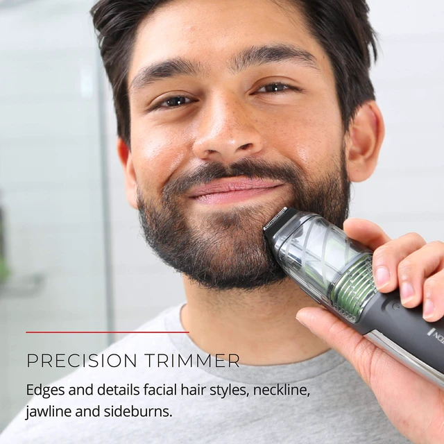 Alt view image 3 of 7 - Vacuum Beard Trimmer for Men, Cordless Rechargeable | Adjustable Length Comb (218mm), 13 Length and Style Settings, Removable Blades, For Beard, Mustache, And Stubble