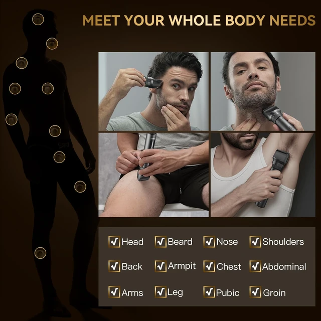 Alt view image 4 of 7 - Beard Trimmer for Men 42 Adjustable Length Settings Hair Clippers | 42 Adjustable Length Settings, Precision Mustache & Nose Trimmer, LED Display, IPX6 Waterproof, 120 Min Runtime