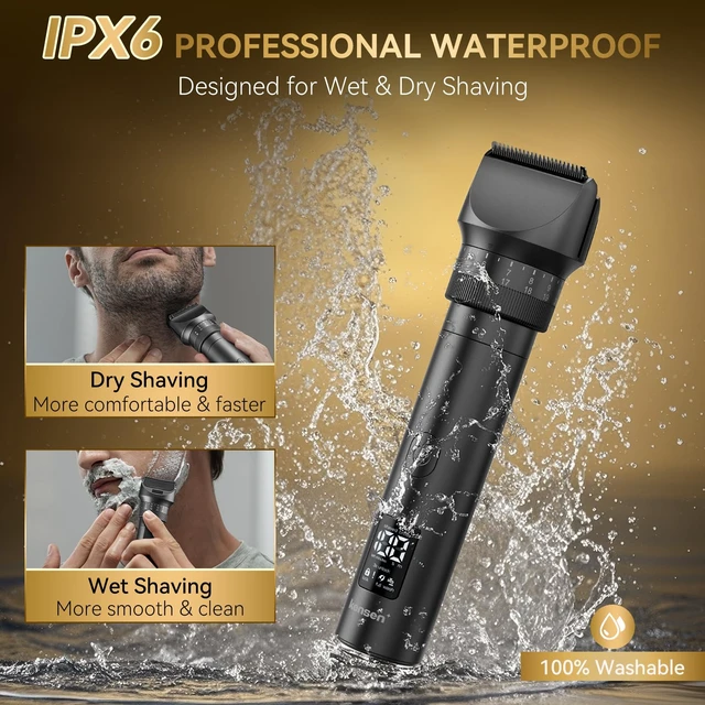 Alt view image 7 of 7 - Beard Trimmer for Men 42 Adjustable Length Settings Hair Clippers | 42 Adjustable Length Settings, Precision Mustache & Nose Trimmer, LED Display, IPX6 Waterproof, 120 Min Runtime