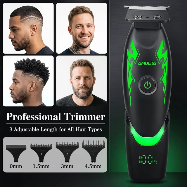 Alt view image 4 of 7 - Beard Trimmer for Men,Zero Gapped Professional Hair Edger Clippers | Multifunctional,180-Min Running Time,USB Fast Charging,T- Blade Trimmer for Beard,Haircut,Carving,Body Hair,Balding Trimming