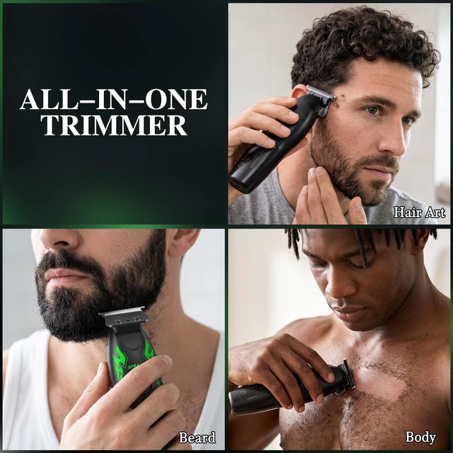 Alt view image 6 of 7 - Beard Trimmer for Men,Zero Gapped Professional Hair Edger Clippers | Multifunctional,180-Min Running Time,USB Fast Charging,T- Blade Trimmer for Beard,Haircut,Carving,Body Hair,Balding Trimming