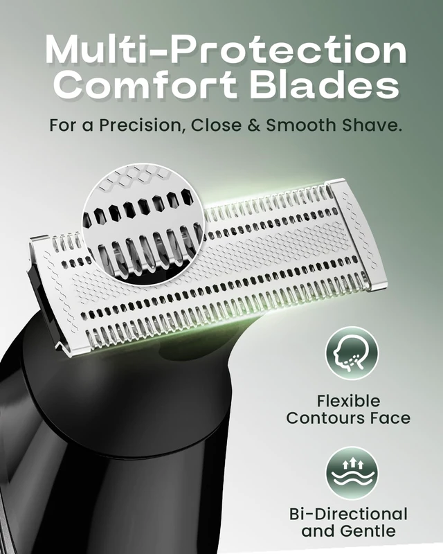 Alt view image 3 of 7 - Beard Trimmer for Men: Dual-Sided Blade with Magnetic Detachable Heads | Beard & Body Grooming, Magnetic Detachable Heads, IPX7 Waterproof, LED Display, Shaping & Edge Trimming