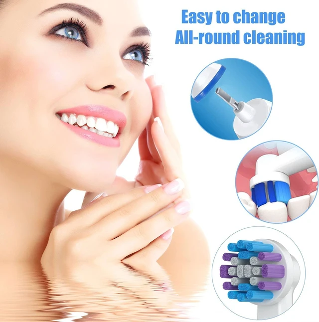 Alt view image 6 of 7 - Replacement Toothbrush Heads for Oral-B, 4 Pack Replacement Heads Compatible with Oral B Braun Electric Toothbrush, 1 Count (Pack of 4)