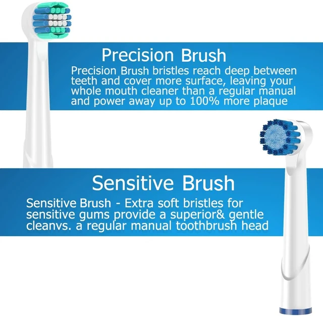 Alt view image 4 of 7 - Replacement Heads Compatible with Oral B Braun Toothbrushes Electric- 16 Pack Professional Precision & Sensitive Brush Heads Refill for Oral B 7000/Pro 1000/9600/ 5000/3000/8000