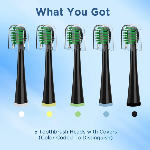 Alt view image 5 of 7 - Replacement Toothbrush Heads for All Waterpik Sonic Fusion Models 5 Count | Compact Replacement Toothbrush Heads with Covers for Waterpik SF-01, SF-02, SF-03, and SF-04 Series
