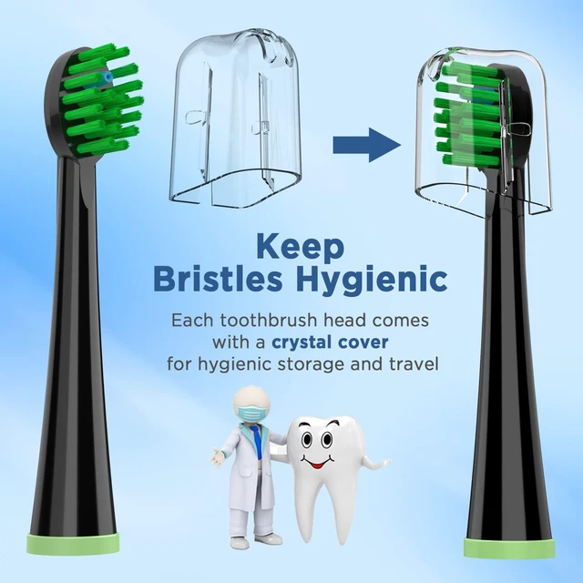 Alt view image 6 of 7 - Replacement Toothbrush Heads for All Waterpik Sonic Fusion Models 5 Count | Compact Replacement Toothbrush Heads with Covers for Waterpik SF-01, SF-02, SF-03, and SF-04 Series