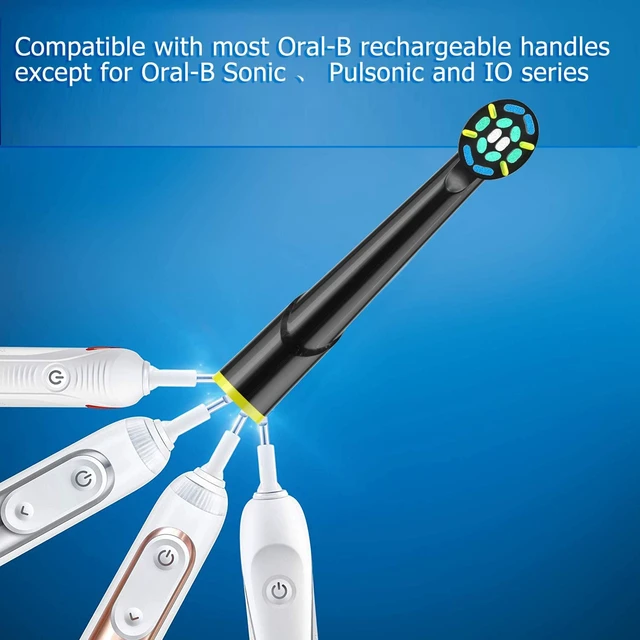 Alt view image 6 of 6 - Replacement Heads Compatible with Oral B Electric Toothbrush, 16 Pcs Toothbrush Heads for Oral-b Braun Refill Pro 1000 2000 3000 500 Vitality Genius x (Black)