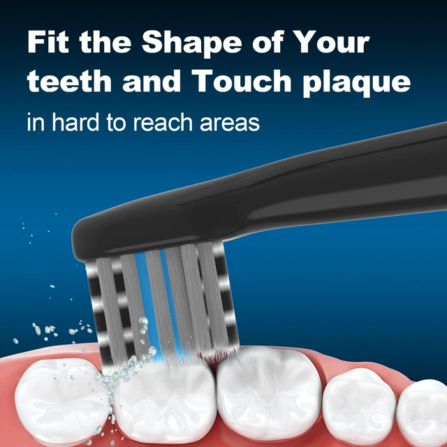 Alt view image 2 of 5 - 8 Pack Replacement Toothbrush Heads Compatible with Colgate Hum | Black Compatible with Connected Smart Battery Electric Toothbrush Head