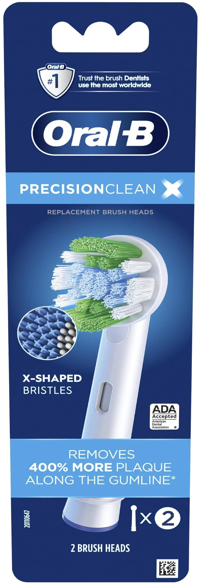 Main image of Precision Clean Replacement Brush Heads for an Oral-B Electric Toothbrush, Pack of 2