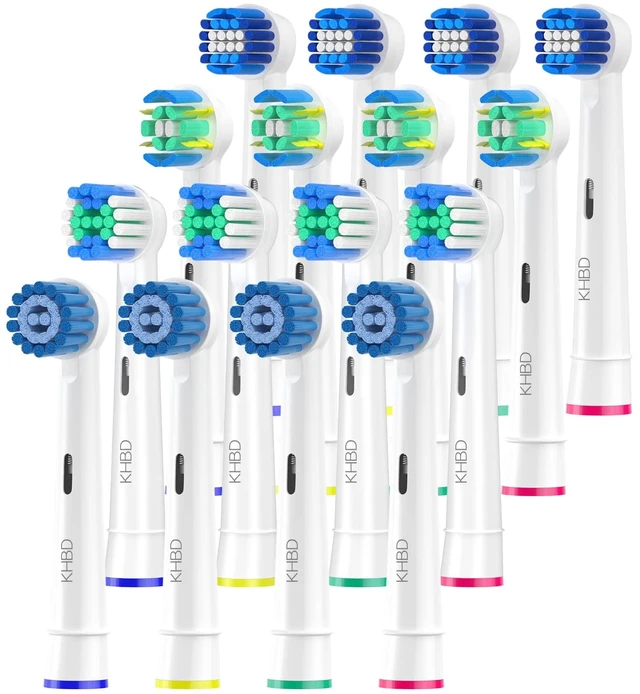 Main image of 16 Pack Replacement Heads for Oral B Braun- Includes 4 Sensitive Brush, 4 Precision Brush, 4 Deep Cleaning, 4 Floss Cleaning Toothbrush Heads