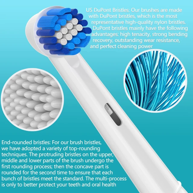 Alt view image 5 of 7 - 16 Pack Replacement Heads for Oral B Braun- Includes 4 Sensitive Brush, 4 Precision Brush, 4 Deep Cleaning, 4 Floss Cleaning Toothbrush Heads
