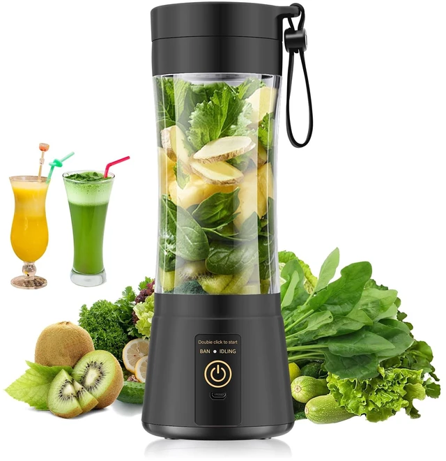 Main image of Portable Mini Smoothie Blender - Small Blender 380ml Juice Cup | Personal Blender, Lightweight & Leak-Proof, BPA-Free, 6 Steel Blades, Easy Clean, Quickly Squeezed in Office/Picnic/Gym