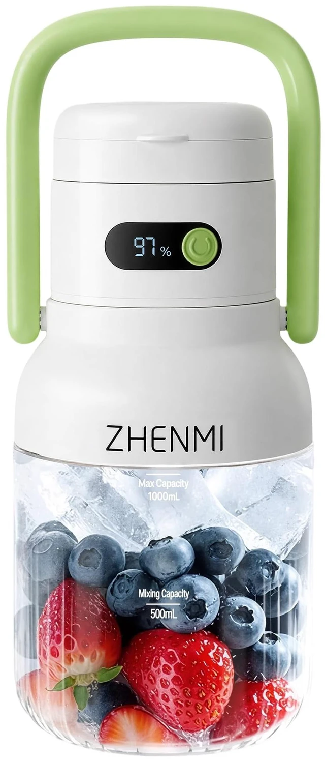 Main image of Portable Blender, Personal Blender for Smoothies & Shakes, Cordless, 33oz BPA-Free Vessel, 18000RPM Motor, Leakproof Lid with Sip Spout, USB-C Rechargeable, Easy-to-Clean Parts (Green)