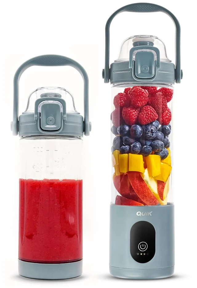 Main image of Portable Blender - Cordless 24oz. Personal Blender for Shakes and Smoothies, Licuadora, BPA Free - Ice Crush, Dishwasher safe parts, Waterproof, Triple Batteries, Juicer Cup (Gray)