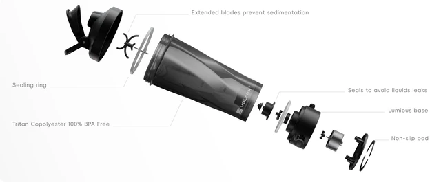 Alt view image 7 of 7 - VortexBoost Electric Shaker Bottle, USB C Rechargeable Protein Shake Mixer, Shaker Cups for Protein Shakes and Meal Replacement Shakes, BPA-Free, Made with Tritan, Black
