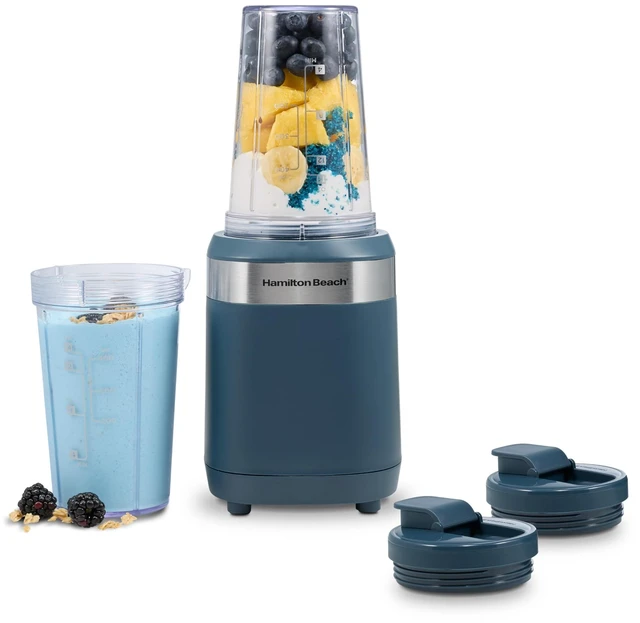 Main image of Portable Blender for Smoothies With 2 Blend & Go Jars | 2 14 oz. Personal Blender Jars and Lids | Powerful 400 Watt Motor | Stainless Steel Blades | Kitchen Makeover Blue | 51202J