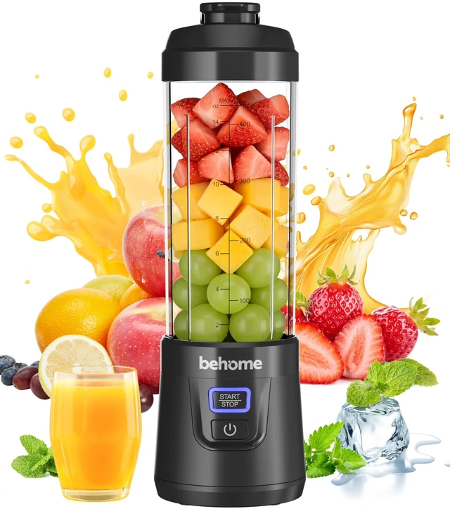 Main image of Portable Blender Smoothies and Shakes, Personal Juicer 14 OZ BPA Free Portable Cups, USB-C Rechargeable, Dishwasher Safe Parts - Mini Small Blenders Cup Fits Home, Office, Gym, Travel