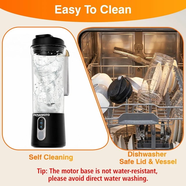 Alt view image 7 of 7 - Portable Personal Size Mini Blender - 20oz Small Blender Make Smoothies | BAP-Free Juice Cup, Leak-proof Travel Lid, Extra-Long 304 Stainless Steel Blades, Freshly Squeezed in Gym/Picnic/Office/Home