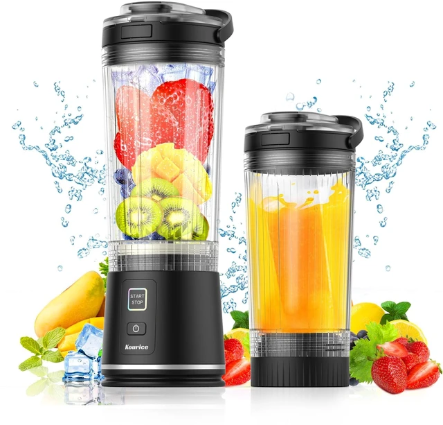Main image of Personal Size Portable Blender for Shakes & Smoothies, 17oz Mini Small Smoothie Blender with On Go Lid & Sip Lid, 26000RPM Rechargeable Cordless Electric Blender for Travel Gym Office (Black)