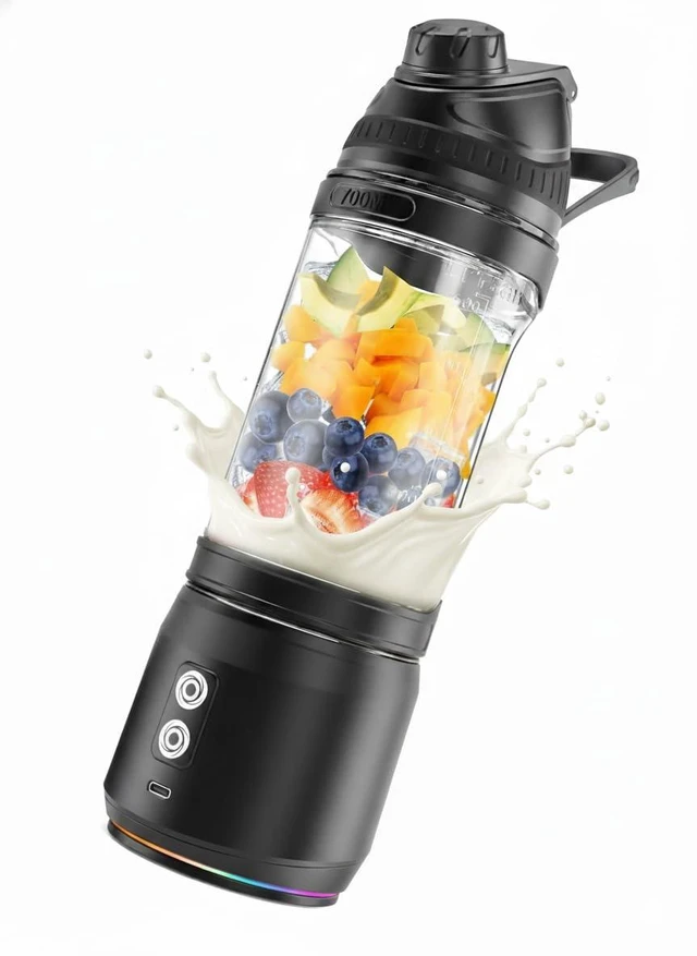 Main image of 24Oz Portable Personal Blender for Smoothies & Protein Shakes - Cordless USB-C Rechargeable, Powerful Ice Crushing Cup with Sip Spout & Travel Lid - Mini Blender for Kitchen, Gym, Office