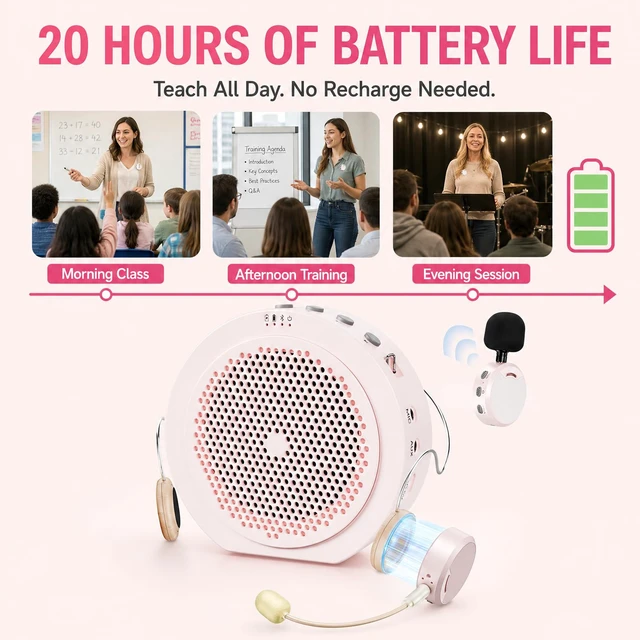 Alt view image 4 of 7 - A6Max Voice Amplifier for Teachers, 13W Wireless PA with Mic | 164ft Wireless Freedom, 20H All-Day Use, Easy Magnetic Charging, Clear Voice, Classroom, Yoga, Tour Guide
