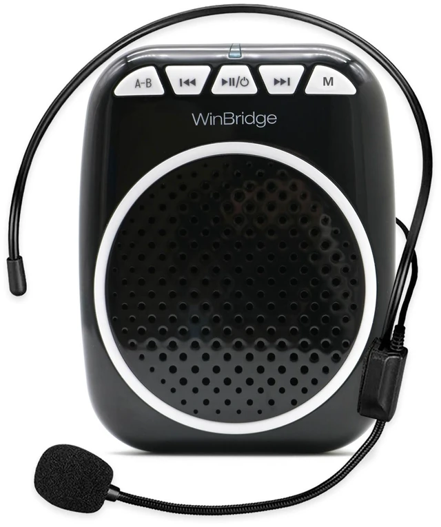 Main image of WinBridge Voice Amplifier with Wired Headset Microphone for Teachers WB001 | Bluetooth/TF/USB, Compact Portable Speaker and Microphone Set for Classrooms & Tours, Elderly, Coaches & Public Speaking
