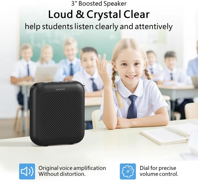 Alt view image 3 of 7 - Voice Amplifiers for Teacher with Headset Microphone and Speaker | Natural voice amplification preserves the original sound. Free from noise and feedback. Portable design for Indoor use.