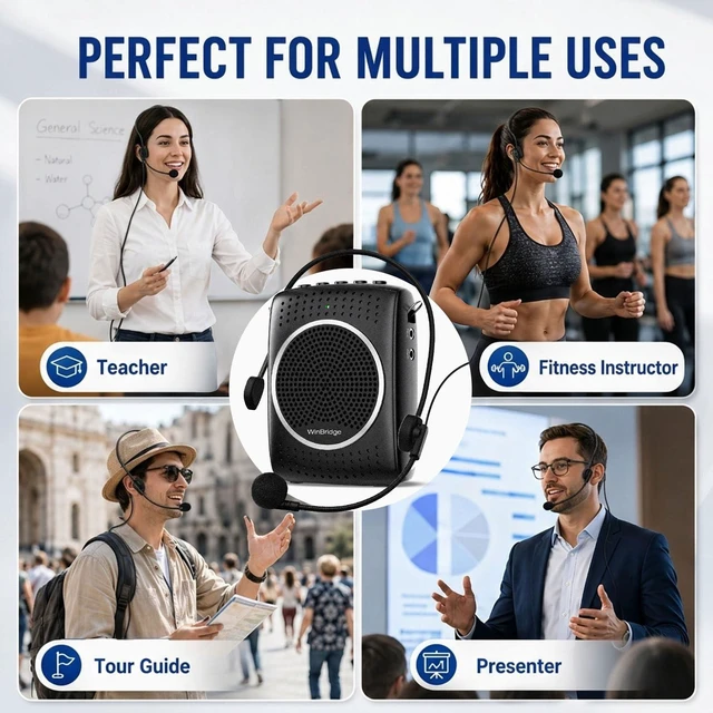 Alt view image 7 of 7 - Portable Voice Amplifier for Teachers with Headset Microphone