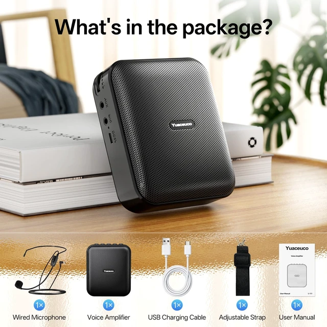 Alt view image 7 of 7 - Voice Amplifier for Teachers Portable Rechargeable Speaker | 2500mAh,Wired Mic,USB-C Rechargeable,with Headset and Waistband,for Classroom, Training, Teaching, Yoga, Meeting, Speech