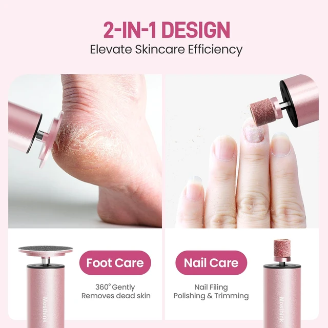 Alt view image 2 of 7 - 2-in-1 Electric Foot Callus Remover, Self Care Gifts for Women Mom Lover | Professional Pedicure Tool for Feet | 2 Hours Operation | 6 Gears Adjustable Foot File | 1200mAh Rechargeable | 20 Sandpapers