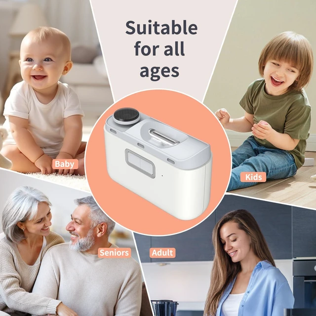 Alt view image 7 of 7 - Automatic Nail Clipper, 2 in-1 Electric Nail Clipper and Nail Polisher, Electric Baby Nail Clippers with Light,USB Rechargeable Suitable for Babies,Women Manicure,Kids, Adults and Seniors (White)