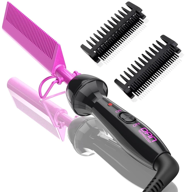 Main image of Mini Hot Pressing Comb 450 Dual Voltage Electric Straightener for Wigs and Natural Black Hair - Travel & Home Use