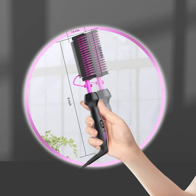 Alt view image 2 of 7 - Mini Hot Pressing Comb 450 Dual Voltage Electric Straightener for Wigs and Natural Black Hair - Travel & Home Use