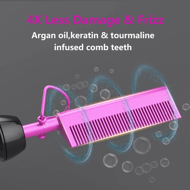 Alt view image 4 of 7 - Mini Hot Pressing Comb 450 Dual Voltage Electric Straightener for Wigs and Natural Black Hair - Travel & Home Use