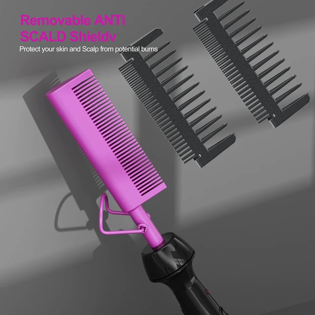 Alt view image 5 of 7 - Mini Hot Pressing Comb 450 Dual Voltage Electric Straightener for Wigs and Natural Black Hair - Travel & Home Use