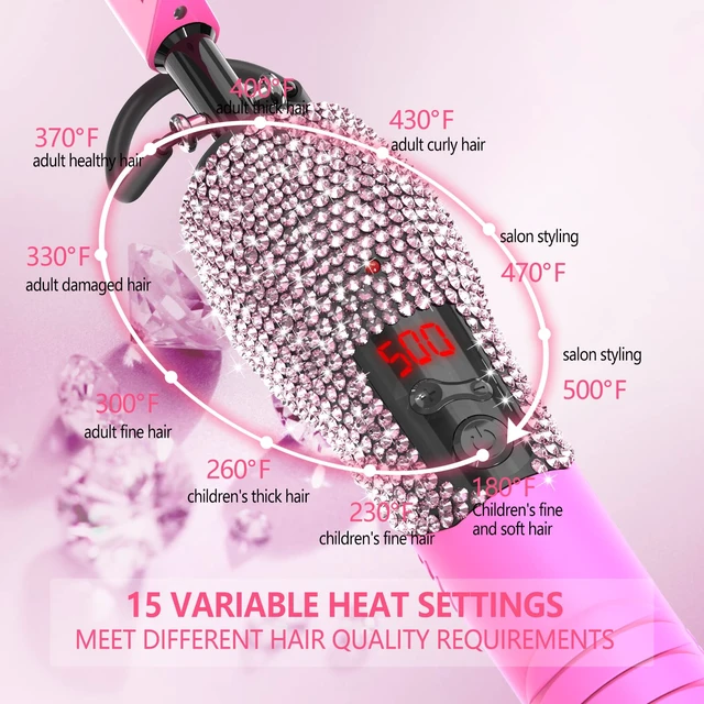 Alt view image 2 of 6 - 500 Hot Comb for Wigs, Diamond Hair Straightener, 7 Temperature Settings, 60 Min Auto-Off, Professional Styling Tool for Natural Black Hair