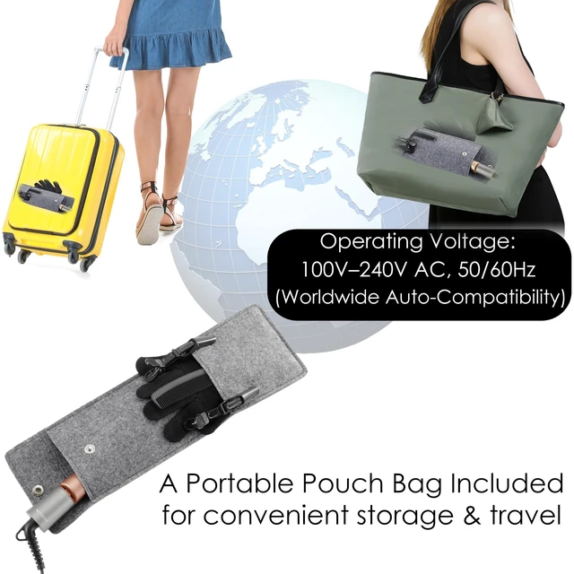 Alt view image 7 of 7 - Ceramic Tourmaline Hair Straighteners LCD Flat Iron MCH 10s Fast Heating Up. 1" Smooth 3D Floating Plate Healthy Straightening Tools. Travel Pouch Bag. Dual Voltage. Luxury Gift Box