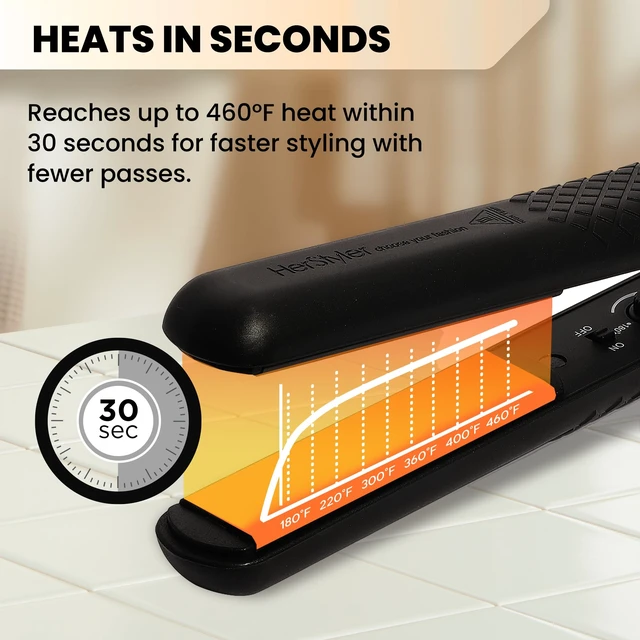 Alt view image 2 of 7 - Forever Straightening Flat Iron - Travel Friendly - 1.25 Inch | Dual Voltage Flat Iron - Ceramic Hair Straightener - with Negative Ion Technology to Fight Frizz - Leaves Hair Smooth & Silky