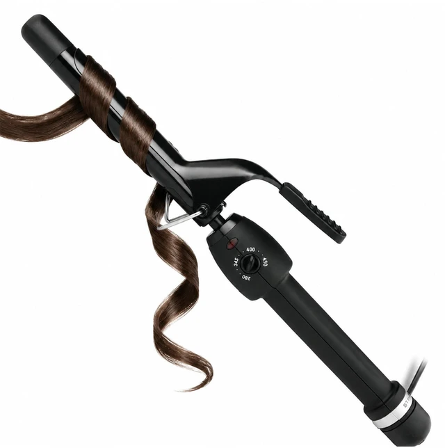 Main image of Stay-Temp Black Gold Ceramic 1 Curling Iron for All Hair Types | Professional Hair Curler with Infinite Temperature Control (280°F-450°F), Ideal for All Hair Types and Textures