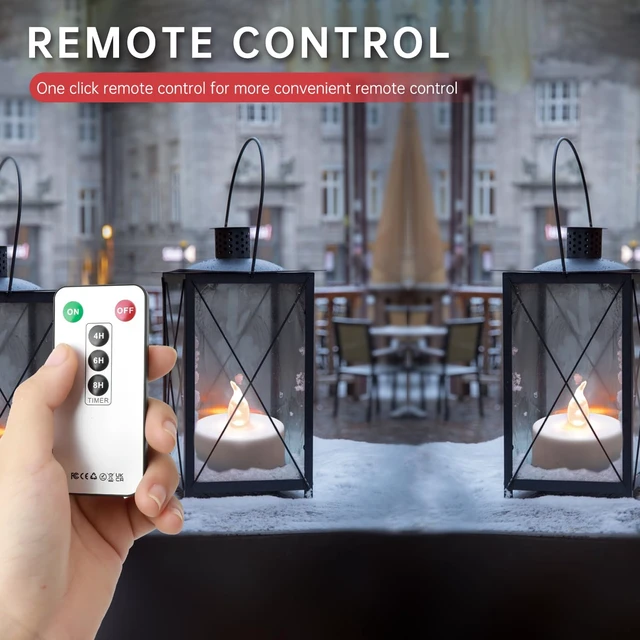 Alt view image 3 of 7 - Flameless LED Tea Lights Candles Remote Control Warm White 12 Pack | Battery Operated Realistic Flickering 200h Fake Electric Candles for Christmas Halloween Wedding Votive Home Decor