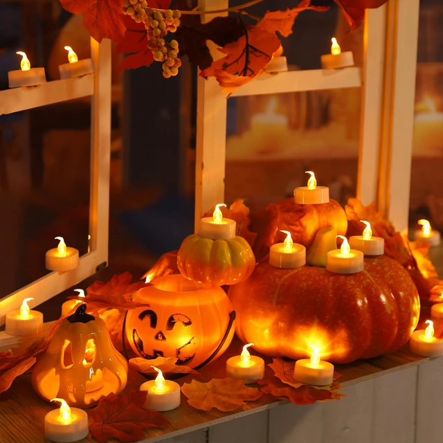 Alt view image 3 of 7 - CR2450 Battery Operated Flickering Flameless Candles with Warm Yellow Light,Remote Control Timer Votives,Decorative LED Tealights,Best for Wedding and Festival Decoration,Pack of 12
