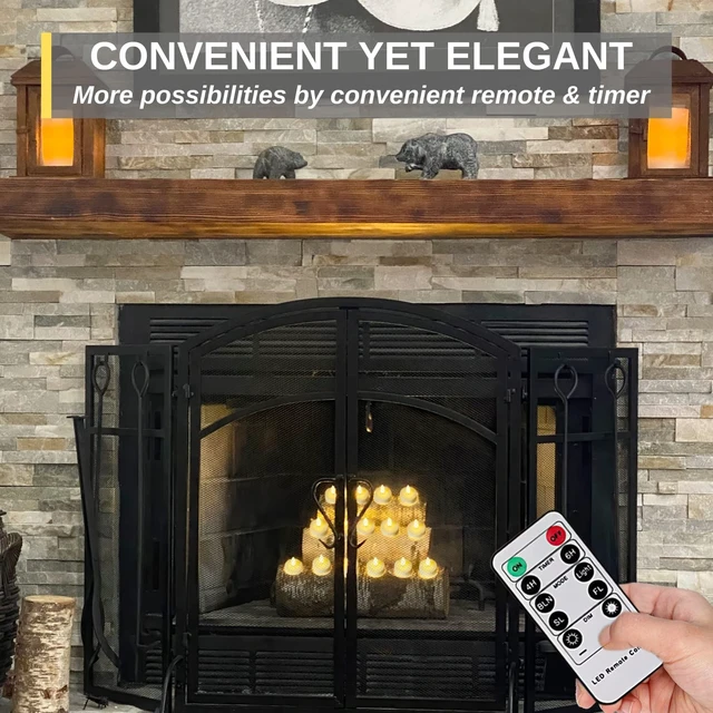 Alt view image 4 of 7 - 6-Pack Rechargeable Tea Lights Candles with Remote, 4H/6H Timer | Flameless Flickering Battery Operated LED Tealights, Recharge All 6 Together, for Pumpkins, Luminarias and Centerpieces